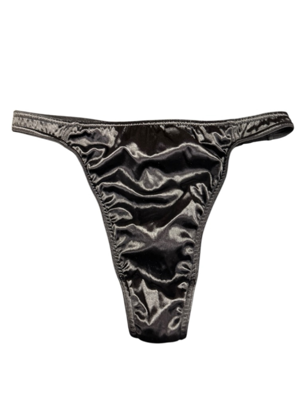 Women's Victoria's Secret Black Satin Thong Panty L